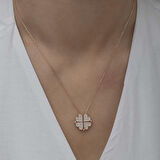 Gümüş Kalpli Açılabilen Yonca Kadın Kolye