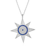 Gümüş Nazarlı Kutup Yıldızı Kadın Kolye