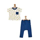 Andywawa AC22523 Cute Curocodile 2'Li Bebek Takım Ekru