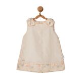Andywawa AC22657 Pompom Vanilya Cream Bebek Elbise Ekru
