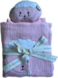 Andywawa AC23709 Baby Home Müslin Bebe Battaniye Uyku Arkadaşı 110x90 Pink
