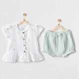 Kız Bebek Zıbın Set 2'li Side Snap Set Love Family AC25509