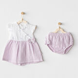 Kız Bebek Elbise Takim Dress Underpant Set Magical Butterfly Muslin AC25574