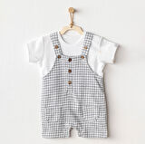 Erkek Bebek Salopet Takim Jumpsuit Set AC25804
