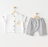 Erkek Bebek Takım 2 Parça Set Little King AC25814