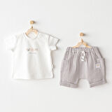 Erkek Bebek Takım 2 Parça Set Happy Animals AC25847