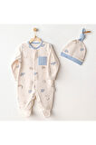 Andy Wawa Bebek Romper Hat Set Dino Takım Tulum AC25919