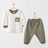 Andywawa AC26186 My 1 St Wardrobe 2`li Takım Ecru Green