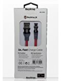 Beşiktaş Micro USB Hızlı Şarj Aleti Kırmızı