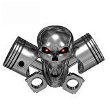 Kuru Kafa Piston Sticker 18 cm Araba Etiket