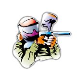 Paintball oyuncu araba Sticker Etiket 18CM