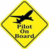 Pilot On Board Araç oto Sticker 18 Cm