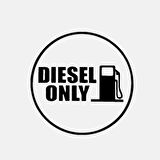 Sadece Dizel Yakıt Depo Kapağı Sticker 12 Cm Siyah