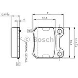 Bosch Fren Balatası Arka 61Mm Vectra B 99
