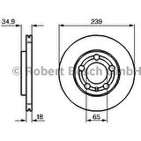 Bosch Fren Diski Ön 5D 239Mm Fabıa Fox Polo 99