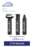 Acura AC-75 3 Başlıklı Metal Gövdeli Tıraş Seti