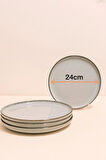 Moderna 4 Parça 24 Cm Düz Servis Tabağı