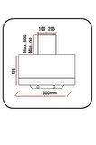 Elenberg ELB-3000W Beyaz Cam Ankastre  Davlumbaz