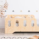 Montessori Yatak Korumalıklı Ahşap Karyola Çocuk ve Bebek Odası