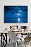 60 x 70 cm Mavi Gece Desenli Cam Tablo 4mm Temperli Camdır
