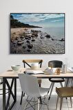 50 x 60 cm Kayalı Sahil Desenli Cam Tablo 4mm Temperli Camdır