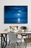 50 x 60 cm Mavi Gece Desenli Cam Tablo 4mm Temperli Camdır