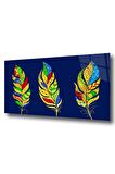 50 x 60 cm Sarı Tüy Desenli Cam Tablo 4mm Temperli Camdır