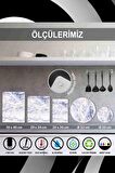 Çap 32 cm Düz Yeşil Desenli Cam Kesim Tablası