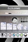 Çap 32 cm Yeşil Ekose Desenli Cam Kesme Tablası