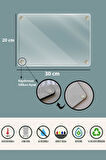 20x30 cm Cam Kesme Tahtası Kitchen Heart Home