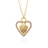 Gümüş Gold Kalp Sonsuzluk Kadın Kolye