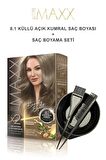 Maxx Deluxe Saç Boyası 8.1 Küllü Açık Kumral-Boyama Seti