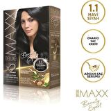 Maxx Deluxe Krem Saç Boyası 1.1 Mavi Siyah