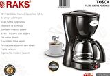 Raks Tosca 1000 W Otomatik Filtre Kahve Makinesi cam hazne 12 Fincan