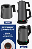 GoldMaster İncedem Antrasit Damlatmaz Ağız Çelik Çay Makinesi Ve Su Isıtıcısı IN-6306AN