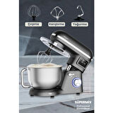 GOLDMASTER GM-7262  ANTRASİT MİKSER MUTFAK ŞEFİ SÜPERMİX DOKUNMATİK 1500W 5.5 LT STAND