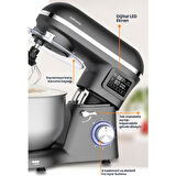 GOLDMASTER GM-7262  ANTRASİT MİKSER MUTFAK ŞEFİ SÜPERMİX DOKUNMATİK 1500W 5.5 LT STAND