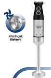 GoldMaster Fast Stick İnox 1500 Watt 4 Bıçaklı Paslanmaz Hazneli Çubuk El Blender Seti GM-7205