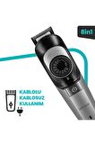 Goldmaster GM-8125 4 Başlıklı Kablosuz Kuru Saç-Sakal Çok Amaçlı Tıraş Makinesi 
