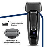 Goldmaster GM-8128 Döner Başlıklı Kablosuz-Şarjlı Islak/Kuru Sakal Kesme Makinesi 