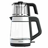 Goldmaster Deluxe Beyaz Kettle Özellikli Ledli Cam Çay Makinesi