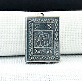 Allah Muhammet Yazılı Cevşeni Kebir Dualı 925 Ayar Gümüş Erkek Kolye Ucu