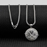 Çift Taraflı Zulfikar Desenli Açılabilir Cevşen  925 Ayar Gümüş Erkek Kolye