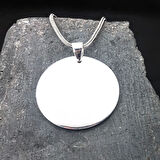 Daire Plaka 925 Ayar Gümüş Erkek Kolye