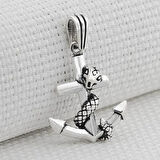 Yılanlı Çapa  925 Ayar Gümüş Erkek Kolye Ucu