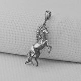 Dört Nala Koşan Üç Boyutlu 925 Ayar Gümüş Erkek Kolye Ucu