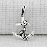 Yılanlı Çapa  925 Ayar Gümüş Erkek Kolye Ucu