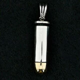 Özel Mermi Kurşun 925 Ayar Gümüş Erkek Kolye Ucu