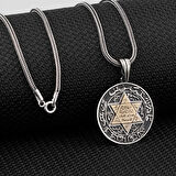 Süleyman Mührü Kalın Zincirli Özel Tasarım 925 Ayar Gümüş Erkek Kolye