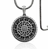 Svarog Slav Güneş Tanrısı 925 Ayar Gümüş Erkek Kolye